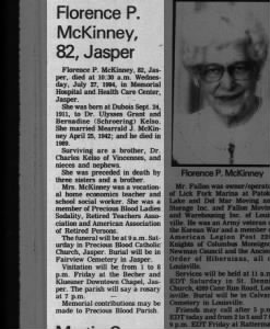 Obituary for Florence P. McKinney